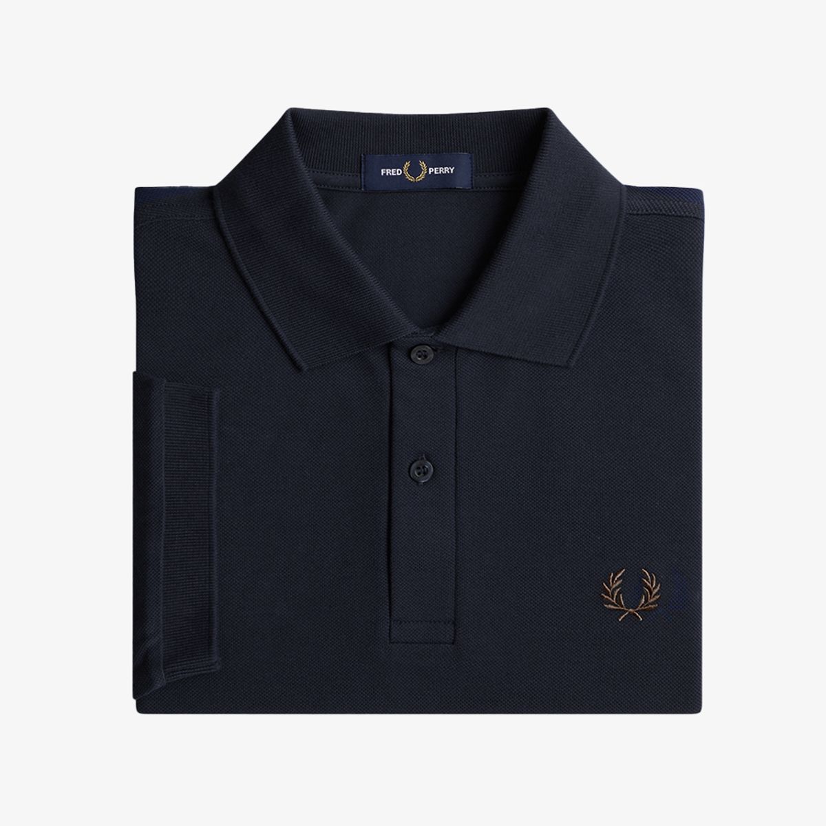 프레드페리(FRED PERRY) [M6000] 플레인 프레드페리 셔츠 - 네이비/리치브라운 AFPM2G36000-91C