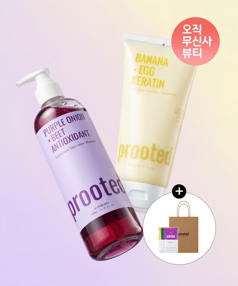 [2SET/헤어선물셋트/양뚱바] 양파샴푸 + 바나나트리트먼트 대용량 기획 세트(증정팩 쇼핑백 포함)