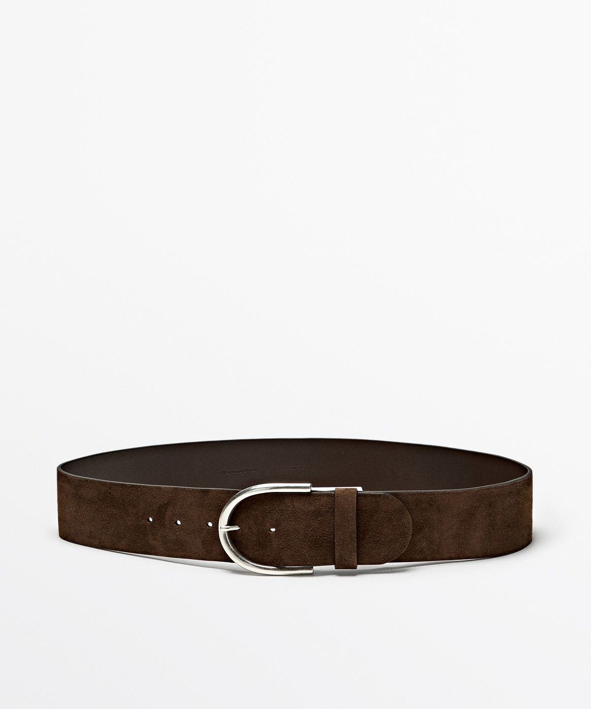 마시모두띠(MASSIMO DUTTI) 스플릿 스웨이드 가죽 메탈 버클 벨트