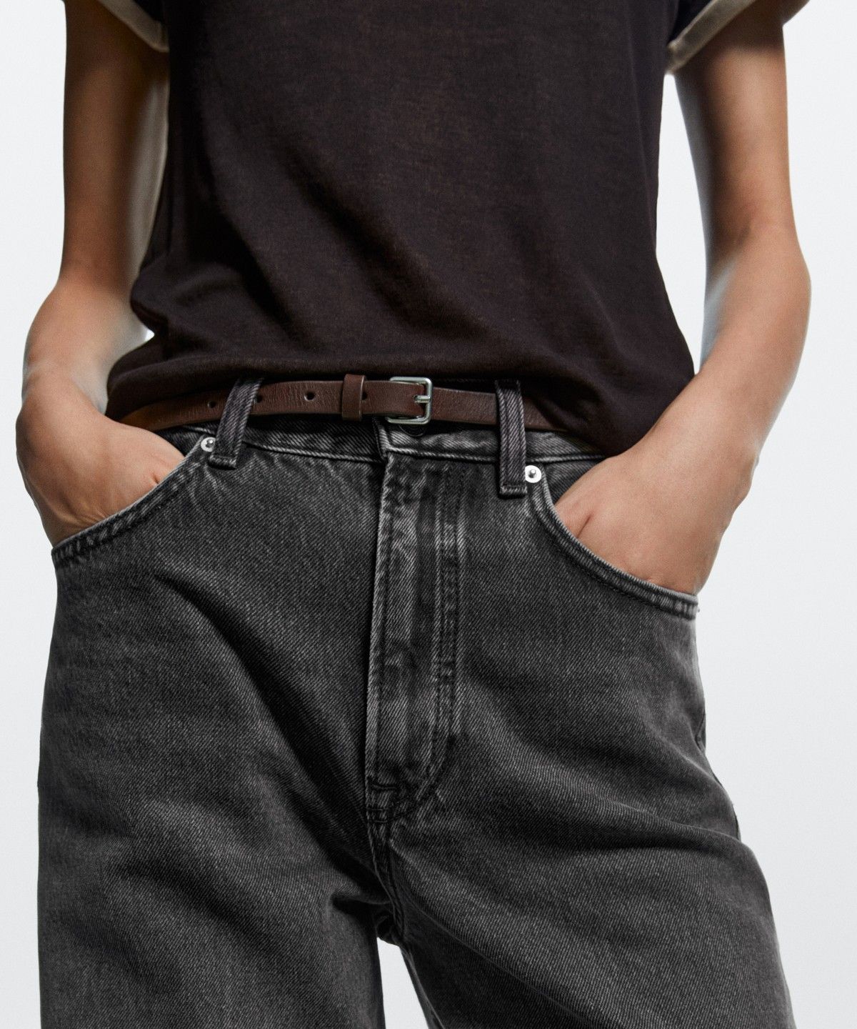 마시모두띠(MASSIMO DUTTI) 하이라이즈 와이드 레그 진