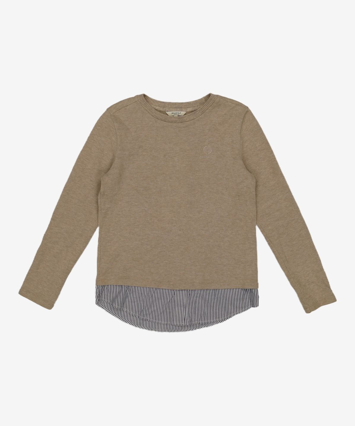빈폴아웃도어(BEANPOLE OUTDOOR) [빈폴 아웃도어] 베이지 여성 밑단 패치 라운드넥 티셔츠 (BO6941C01A) 95