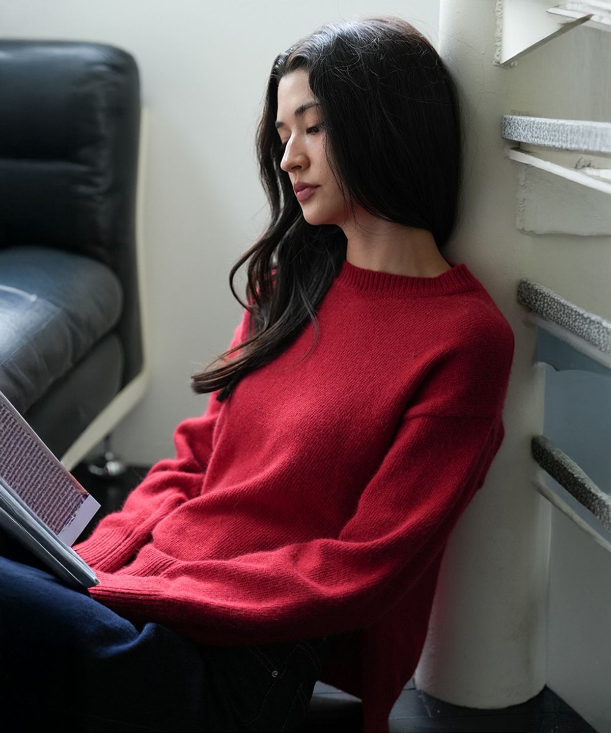 더밀루이(THEMILUI) Alpaca May knit (Red)