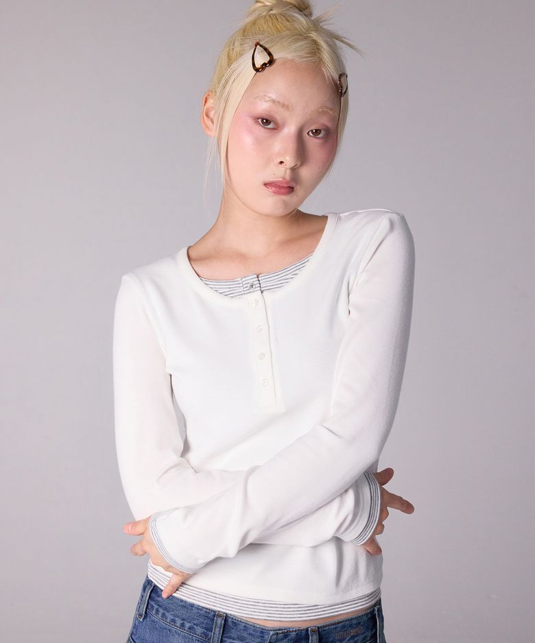 ESSENTIAL LAYERED LONG SLEEVE_WHITE