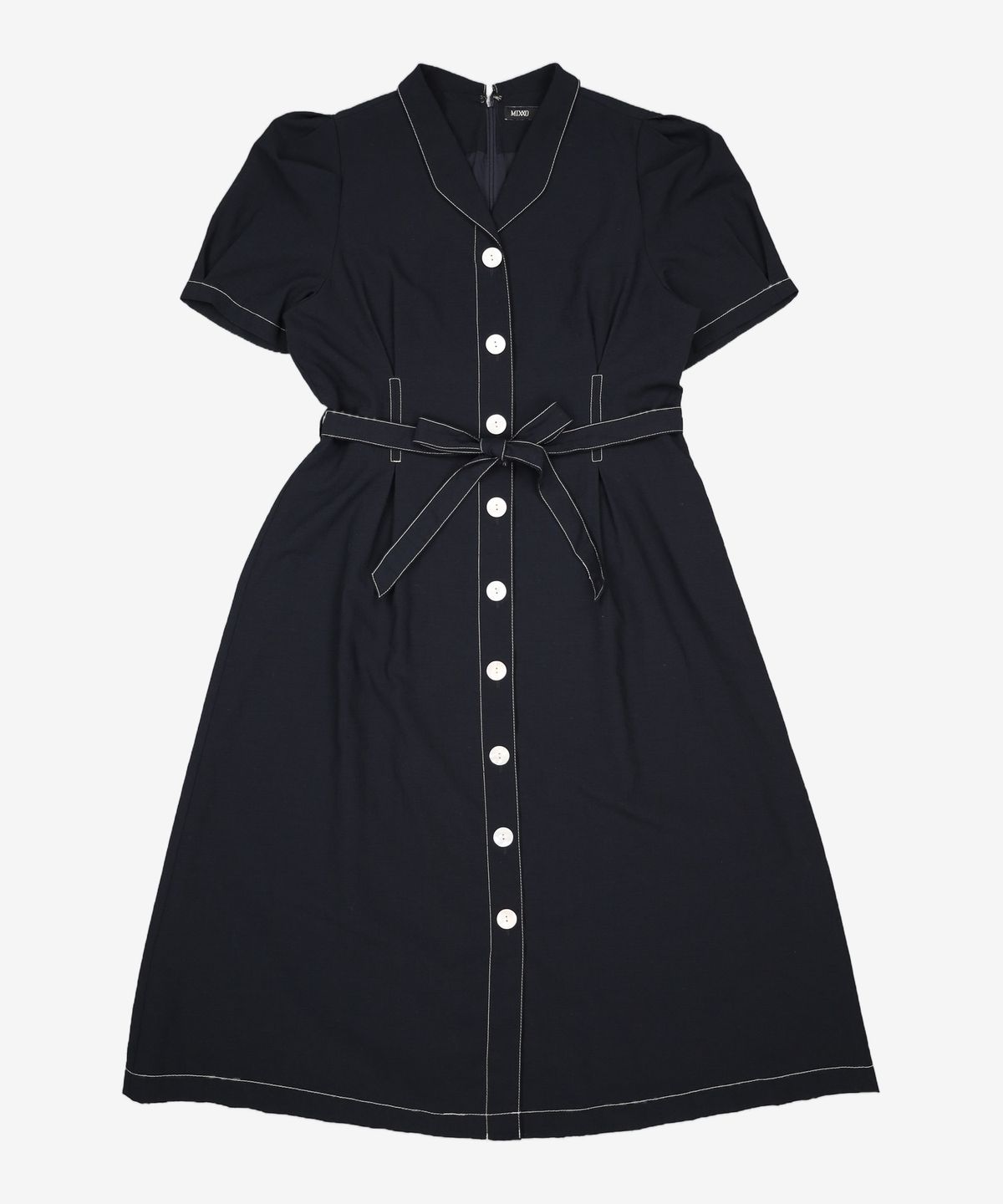 미쏘(MIXXO) 스티치 벨티드 롱 원피스 MIWOWB711B L