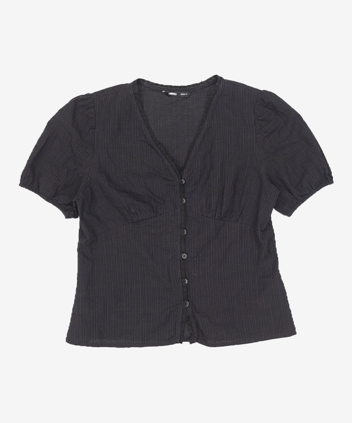미쏘(MIXXO) 브이넥 레이스 블라우스_MIWBWE611G S