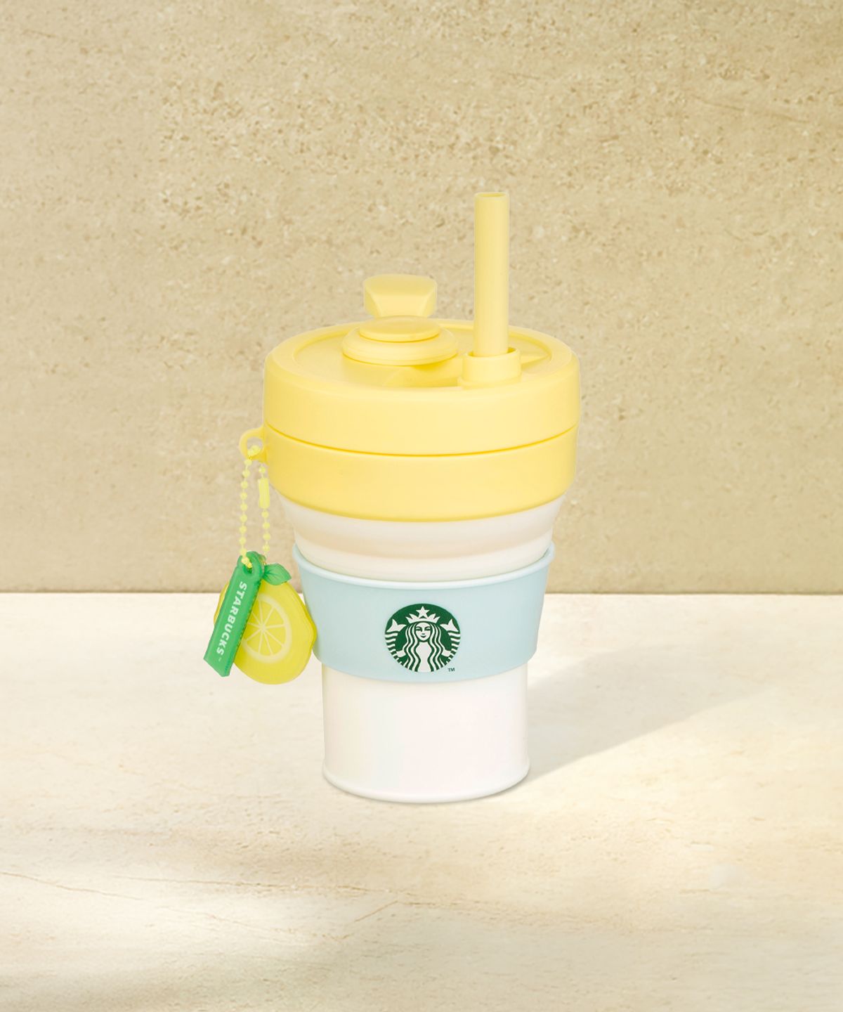스타벅스(STARBUCKS) 유어 서머 실리콘 접이식 텀블러 450ml +에코텀블러음료쿠폰(카톡발송)