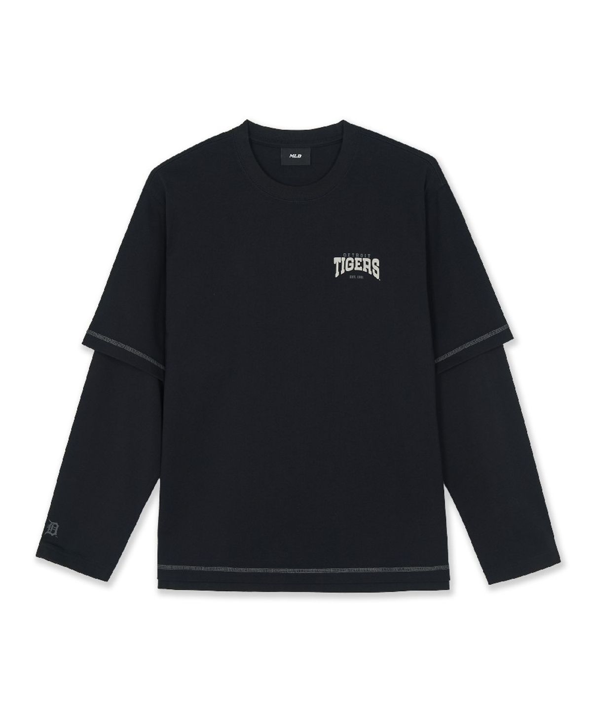 엠엘비(MLB) 베이직 스트릿 헤비웨이트 레이어드 긴팔 티셔츠 DET (Black)