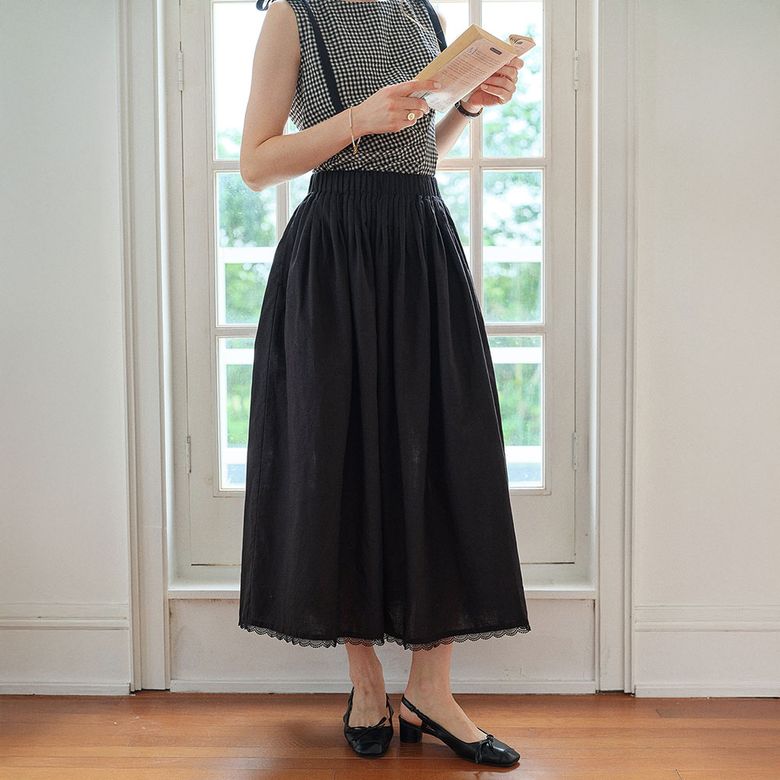 SR_Vintage lace midi skirt