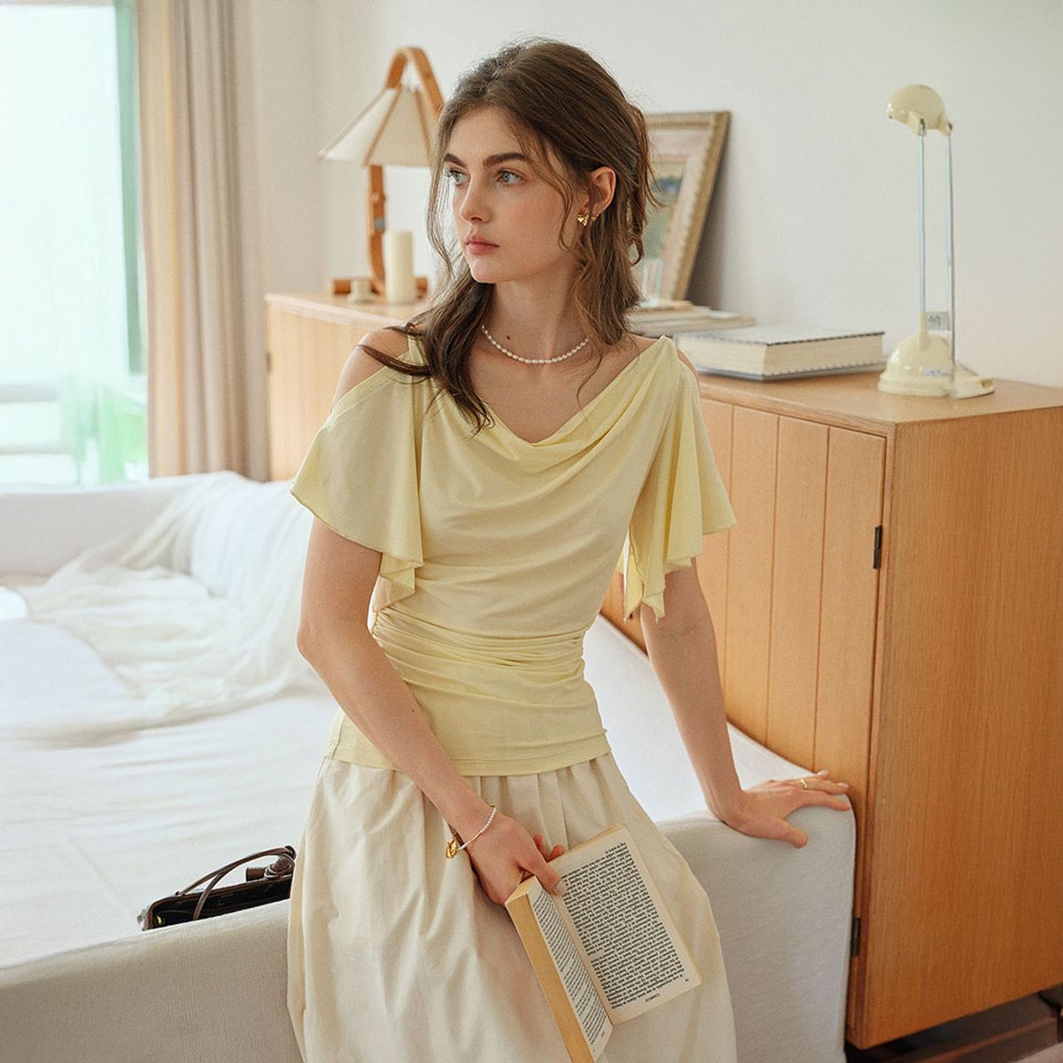 심플레트로(SIMPLE RETRO) SR_Cinching knit top_2color