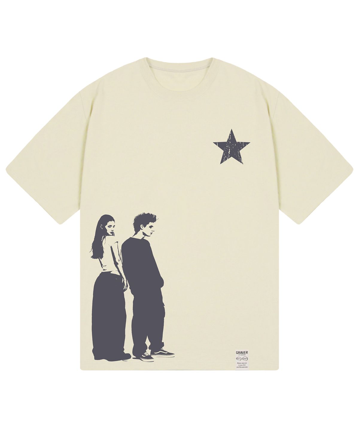 그레이버(GRAVER) [UNISEX]STAR1 COUPLE 반팔 티셔츠_2color