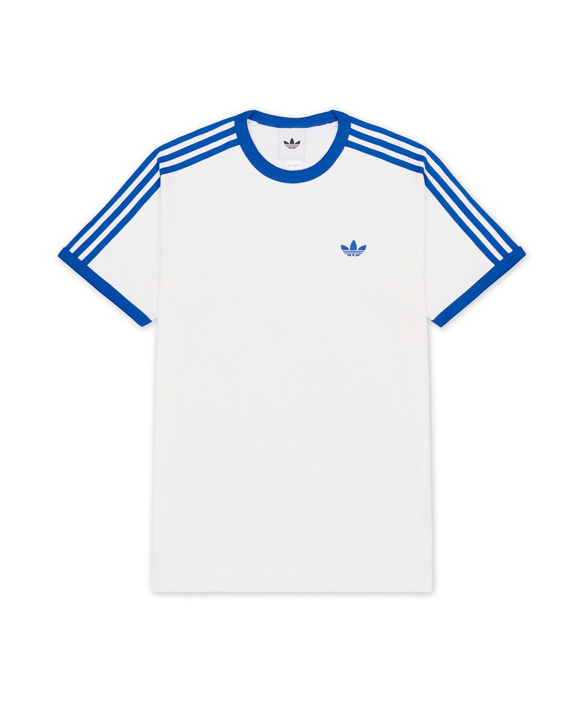 아디다스(ADIDAS) 3-스트라이프 티셔츠 - 클라우드화이트:블루 / KZ1212