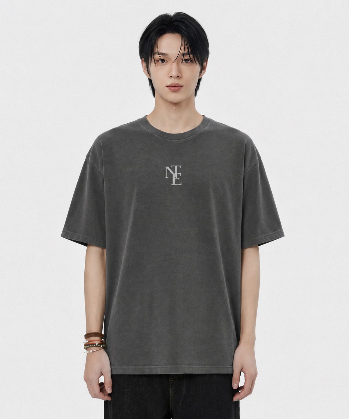엔티이티(NTET) NTE monogram pigment-dyed short-sleeve t-shirt (3color)