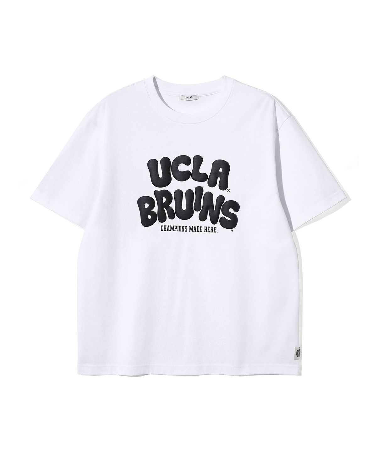 유씨엘에이(UCLA) 남녀공용 퍼프 레터링 오버핏 티셔츠[WHITE](UC3ST23)