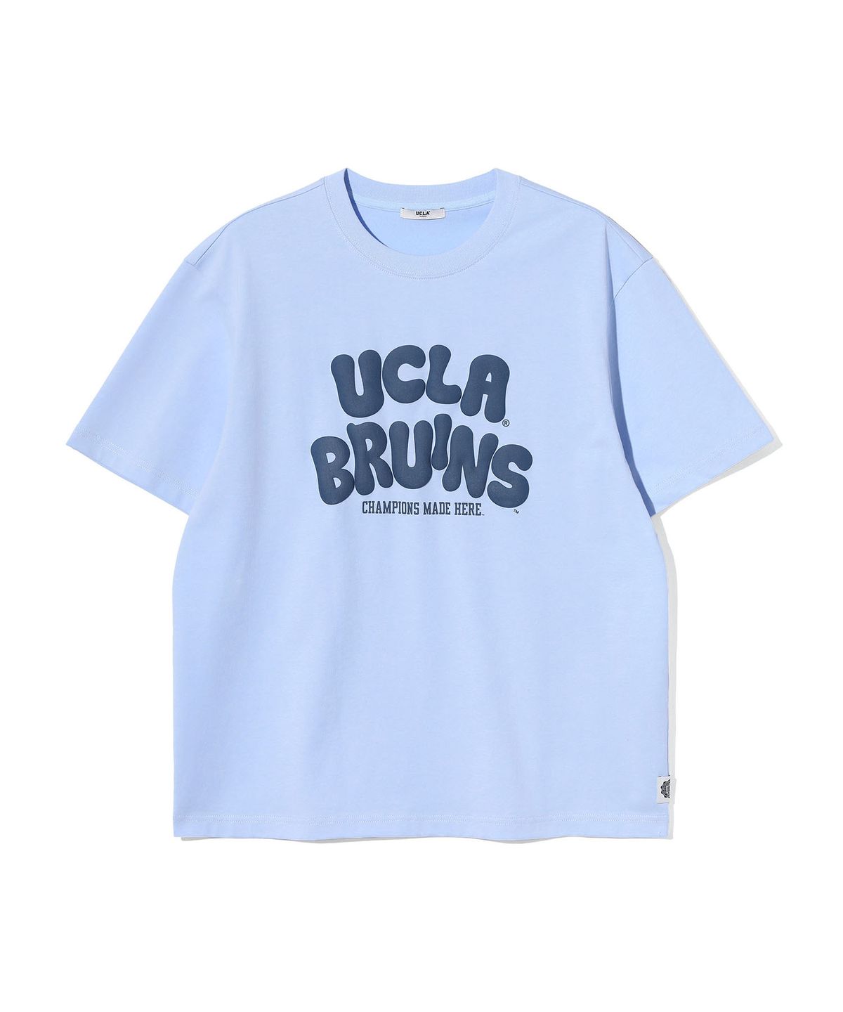 유씨엘에이(UCLA) 남녀공용 퍼프 레터링 오버핏 티셔츠[SKY BLUE](UC3ST23)