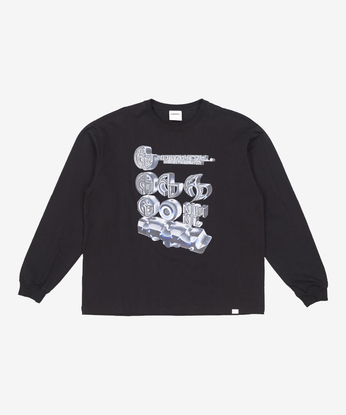 노매뉴얼(NOMANUAL) S.A LONG SLEEVE TEE - BLACK L