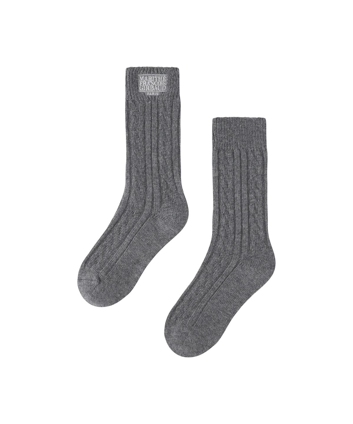 마리떼 프랑소와 저버(MARITHÉ + FRANҪOIS GIRBAUD) CLASSIC LOGO CABLE SOCKS melange gray