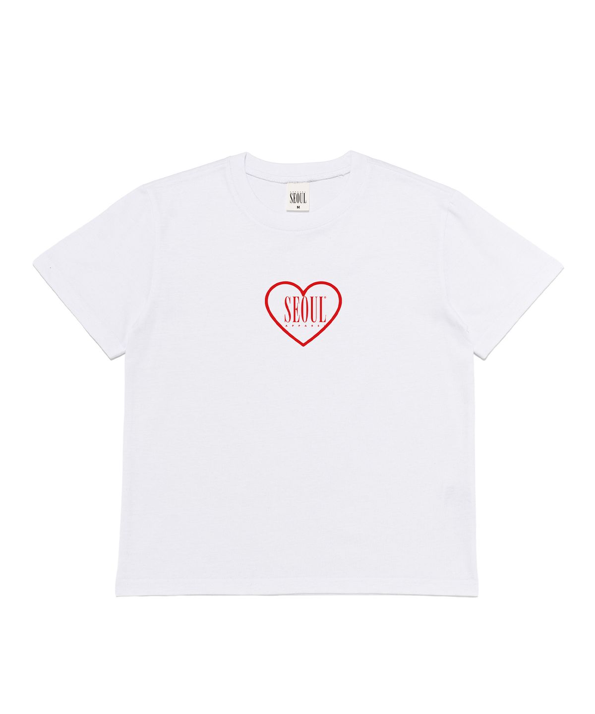 서울어패럴(SEOUL APPAREL) 하트 로고 우먼 반팔티셔츠 (화이트/그레이)