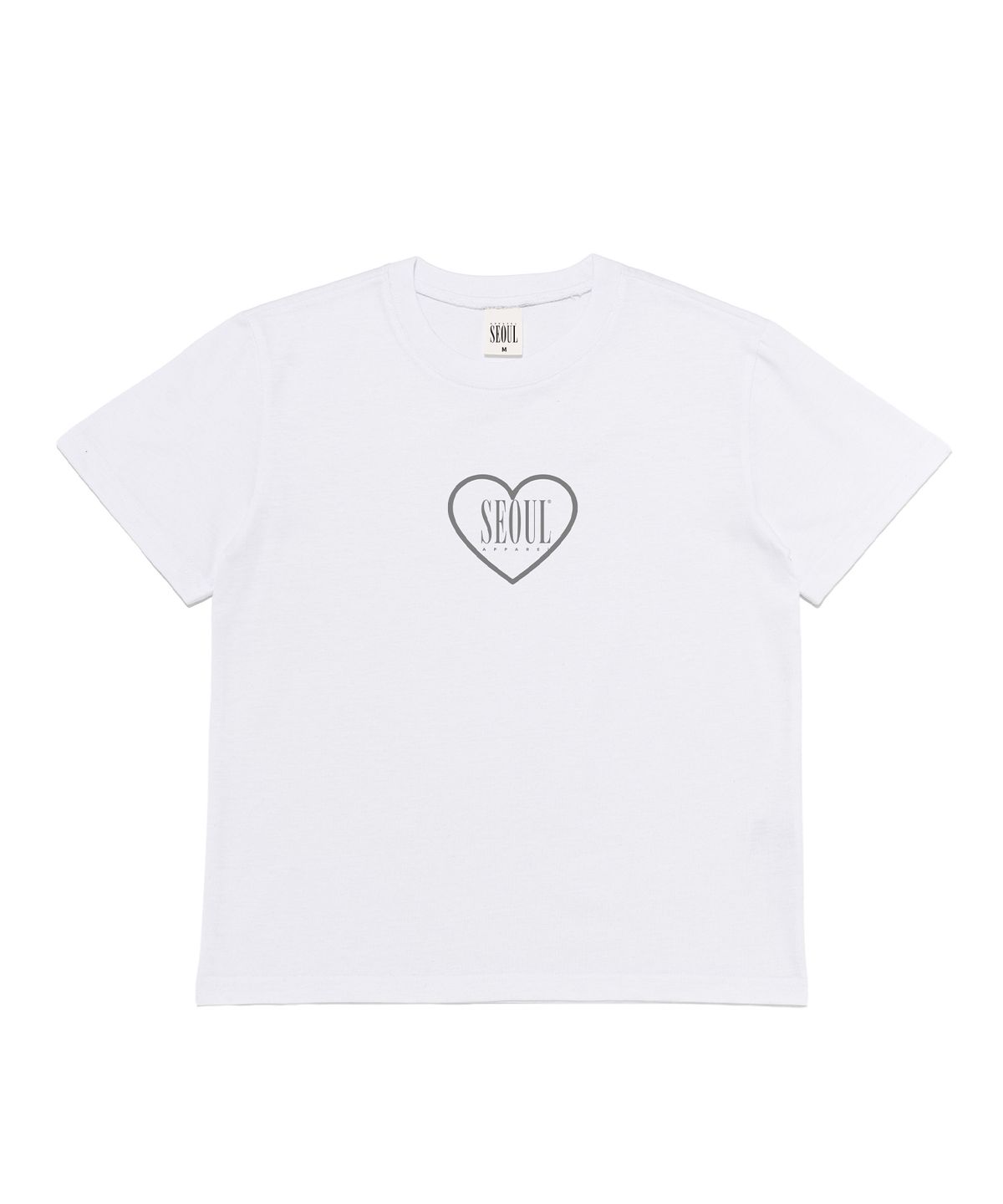 서울어패럴(SEOUL APPAREL) 하트 로고 우먼 반팔티셔츠 (화이트)