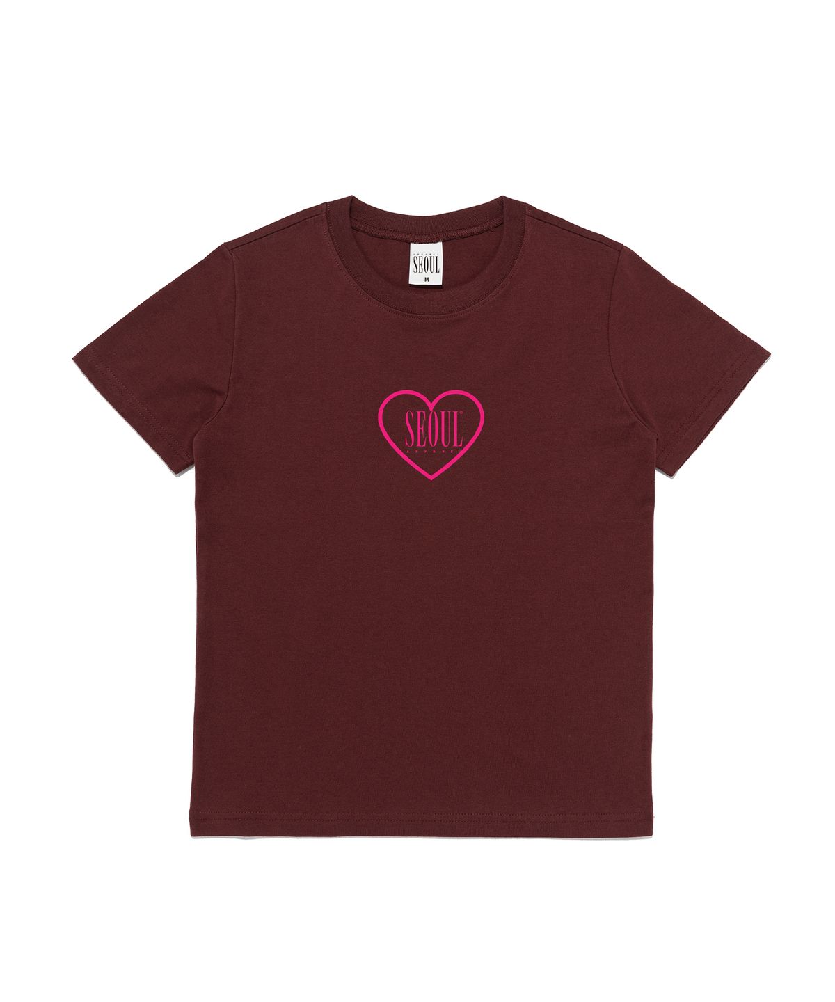 서울어패럴(SEOUL APPAREL) 하트 로고 우먼 반팔티셔츠 (와인)