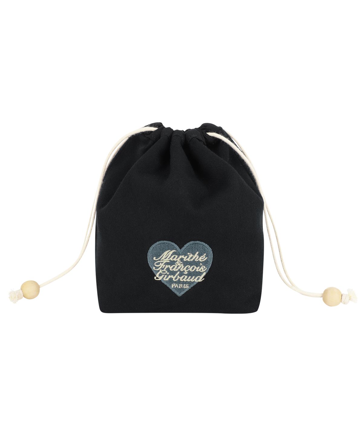 마리떼 프랑소와 저버(MARITHÉ + FRANҪOIS GIRBAUD) HEART CLASSIC LOGO STRING POUCH black