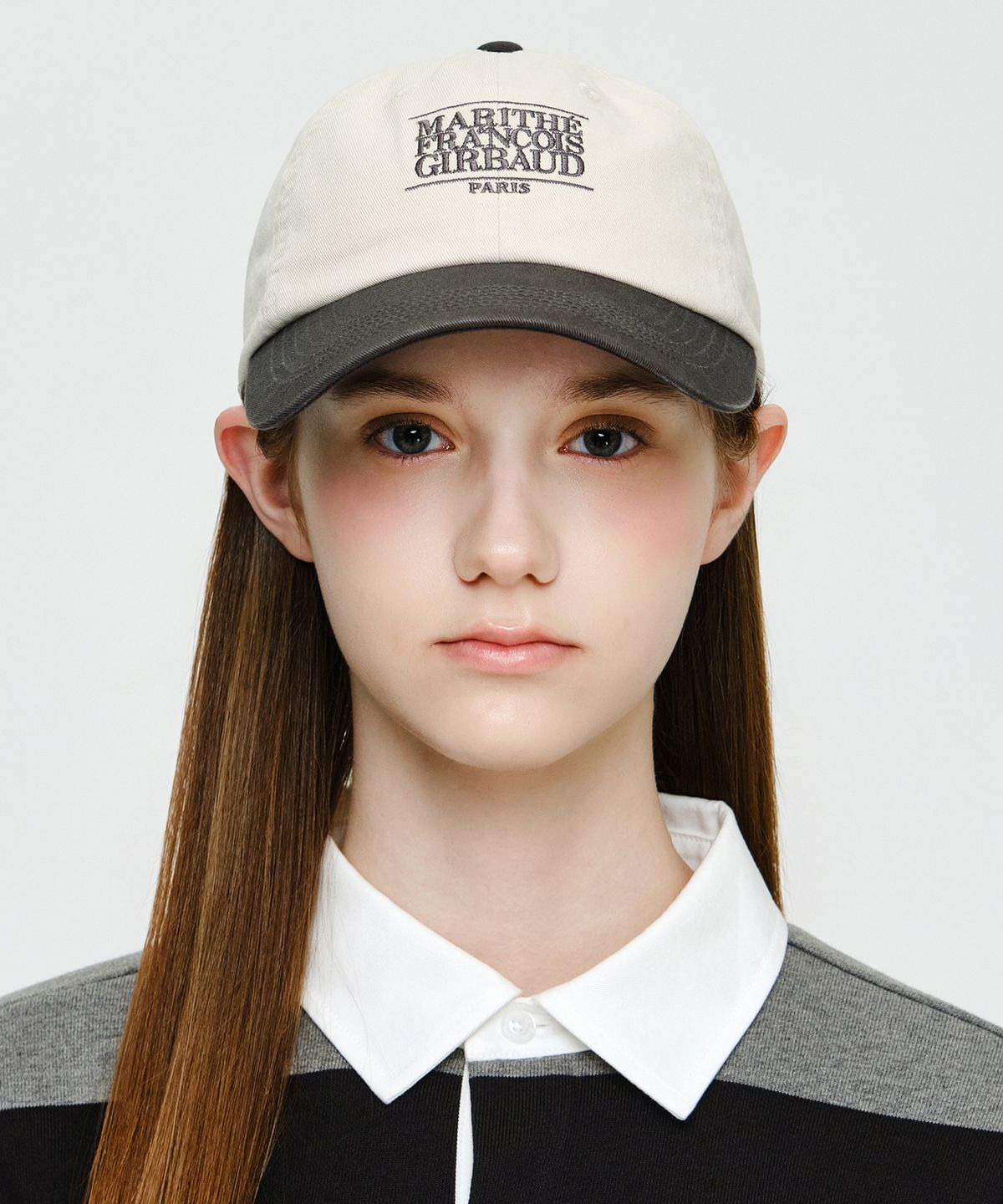마리떼 프랑소와 저버(MARITHÉ + FRANҪOIS GIRBAUD) SMALL CLASSIC LOGO 6PANEL COLOR BLOCK CAP charcoal