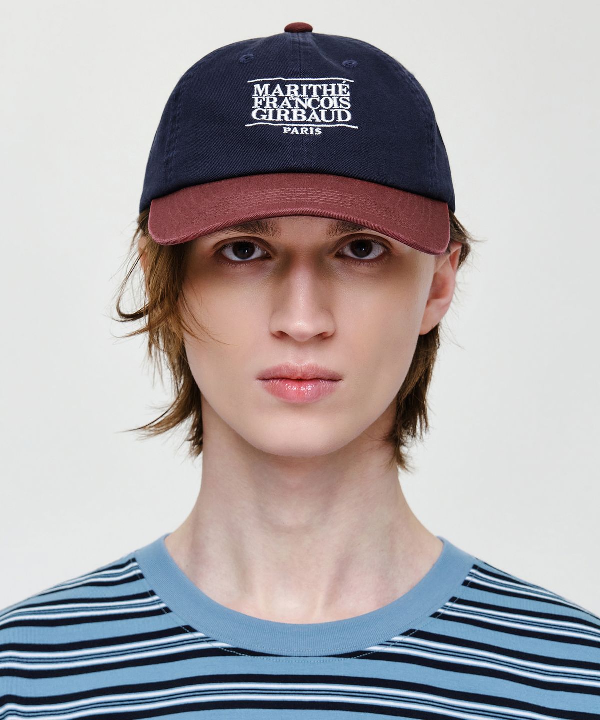마리떼 프랑소와 저버(MARITHÉ + FRANҪOIS GIRBAUD) SMALL CLASSIC LOGO 6PANEL COLOR BLOCK CAP burgundy