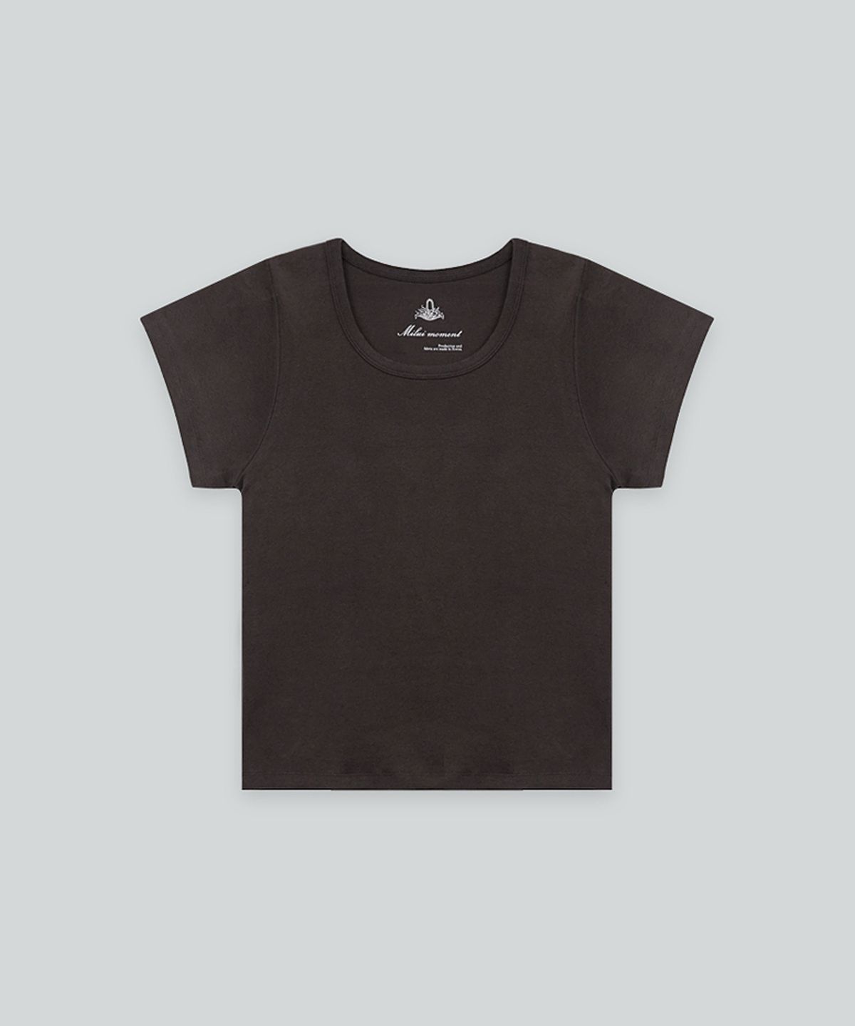 더밀루이(THEMILUI) Penny U-neck T-shirt (Brown)