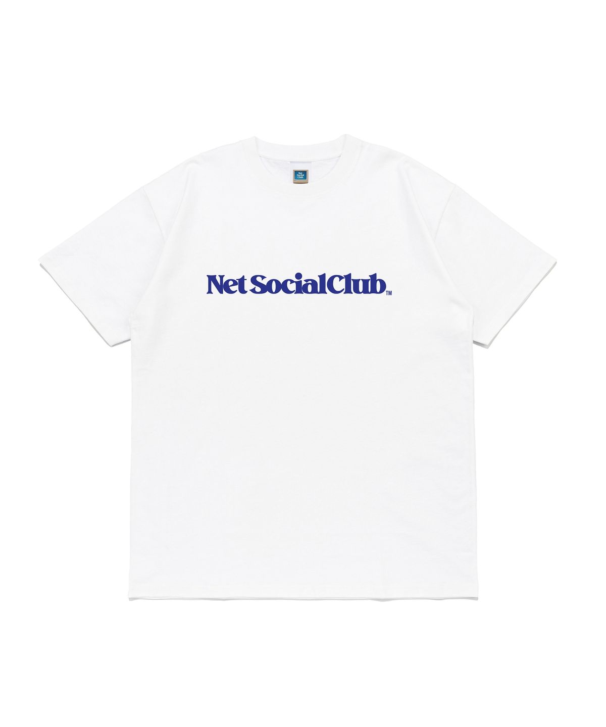넷소셜클럽(NET SOCIAL CLUB) 비비드 스트레이트 로고 반팔티 (화이트/블루)