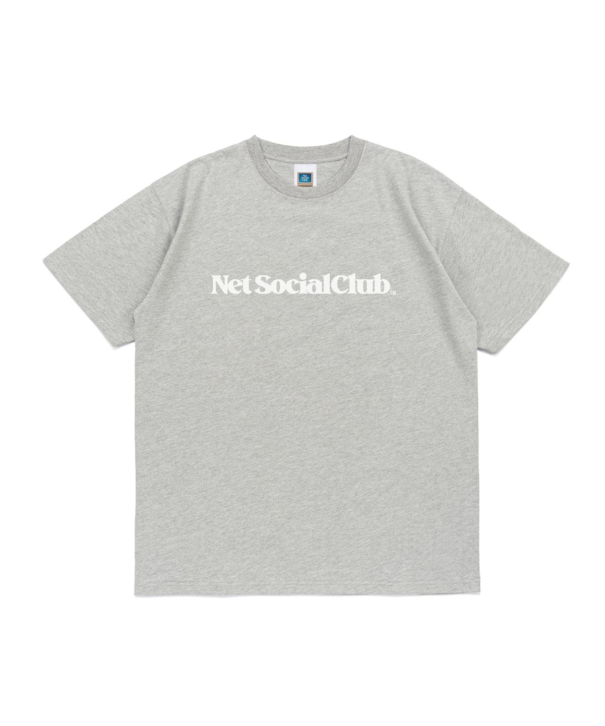 넷소셜클럽(NET SOCIAL CLUB) 비비드 스트레이트 로고 반팔티 (멜란지/화이트)
