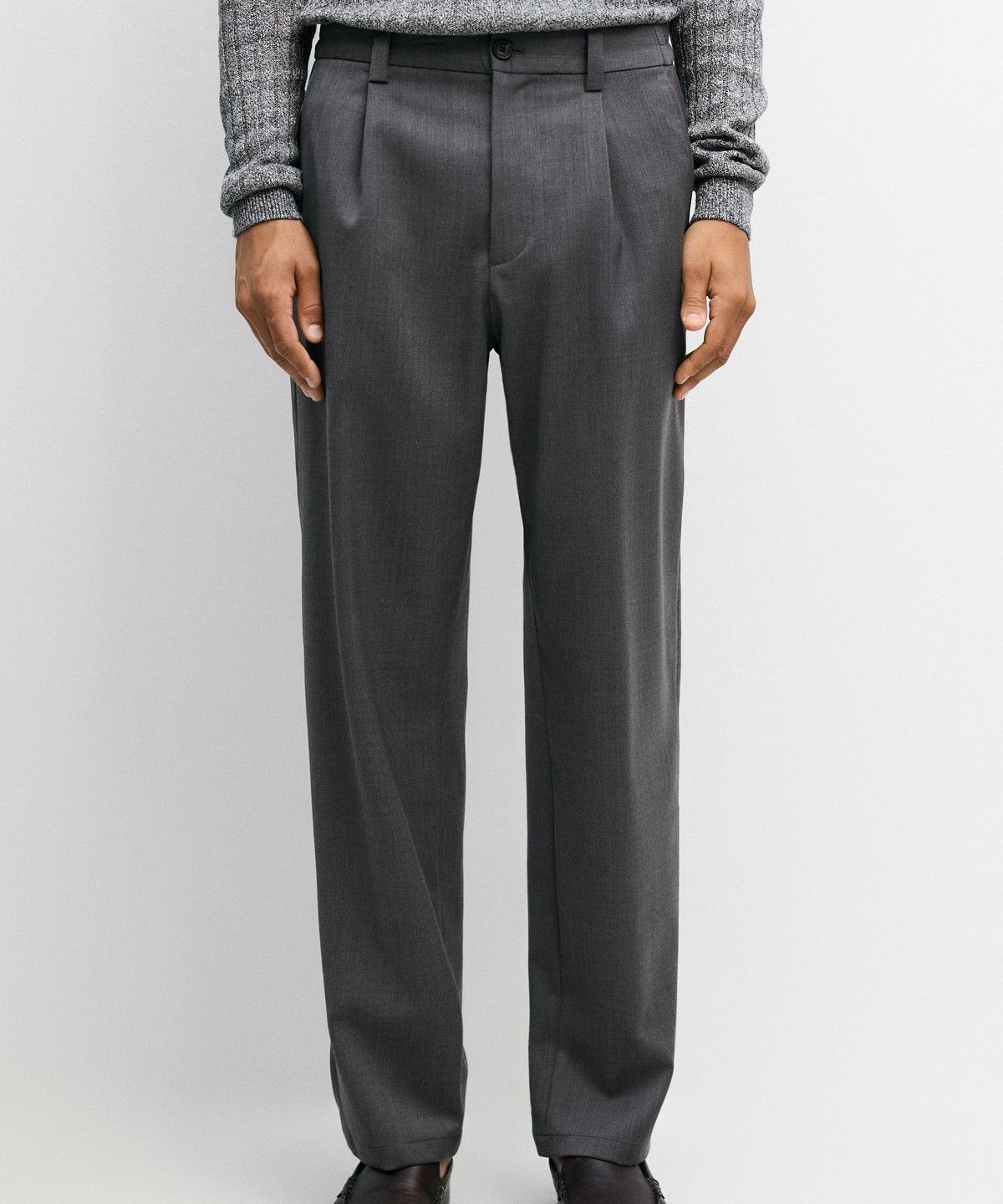 마시모두띠(MASSIMO DUTTI) 100% 울 스트레이트 핏 팬츠