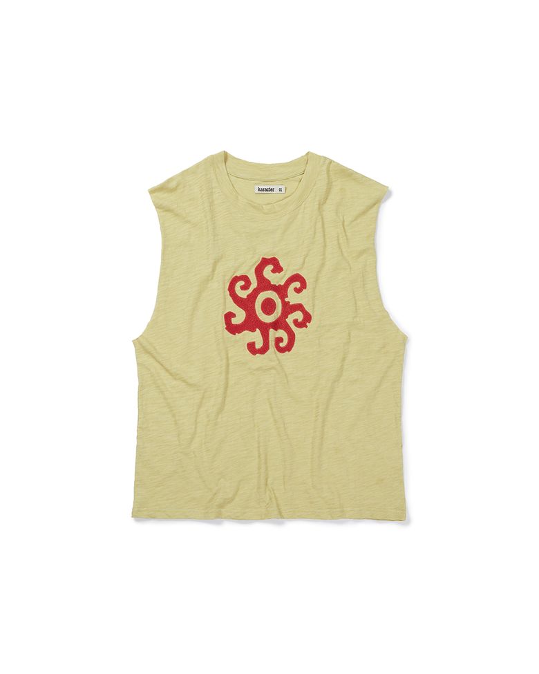 Helio sleeveless top / Straw yellow