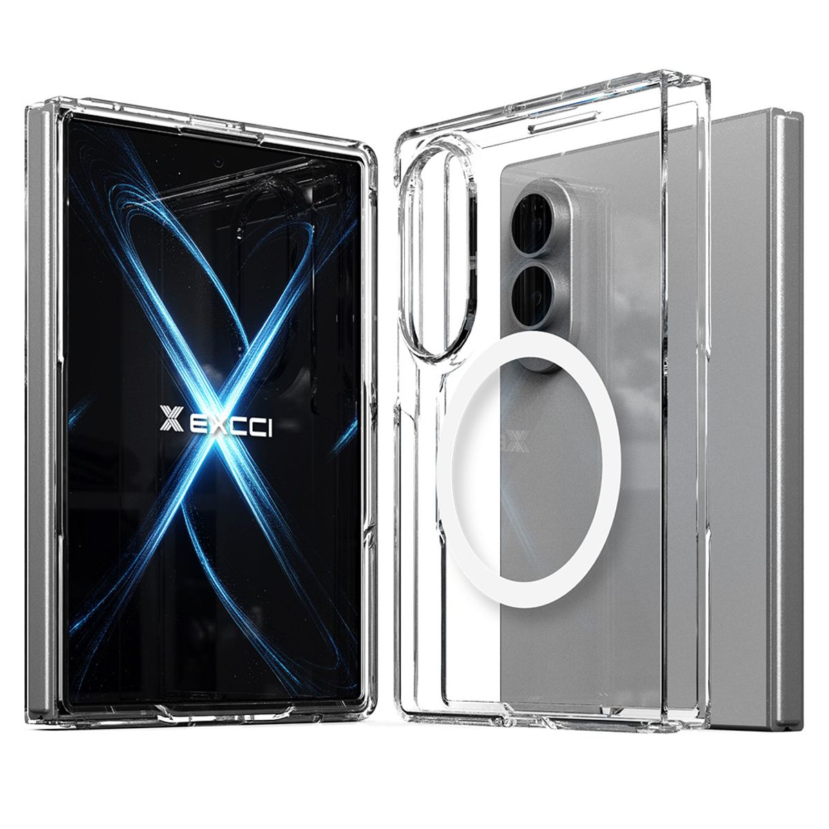 엑씨(EXCCI) 갤럭시 Z폴드8 글래시 맥세이프 투명 하드 핸드폰 케이스