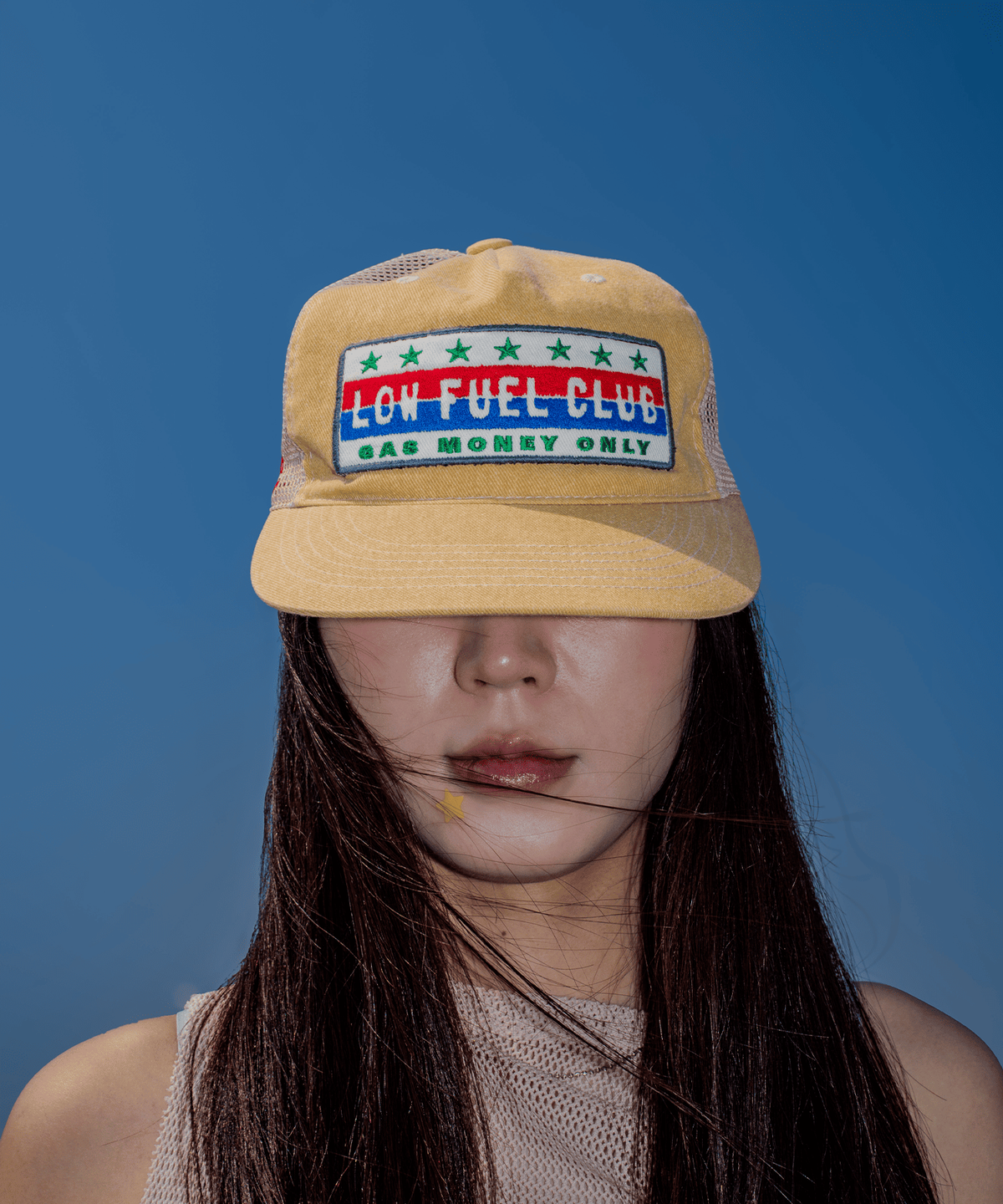헤이미스터트러커(HEY MR TRUCKER) LOW FUEL 5PANEL MESH CAP - MUSTARD