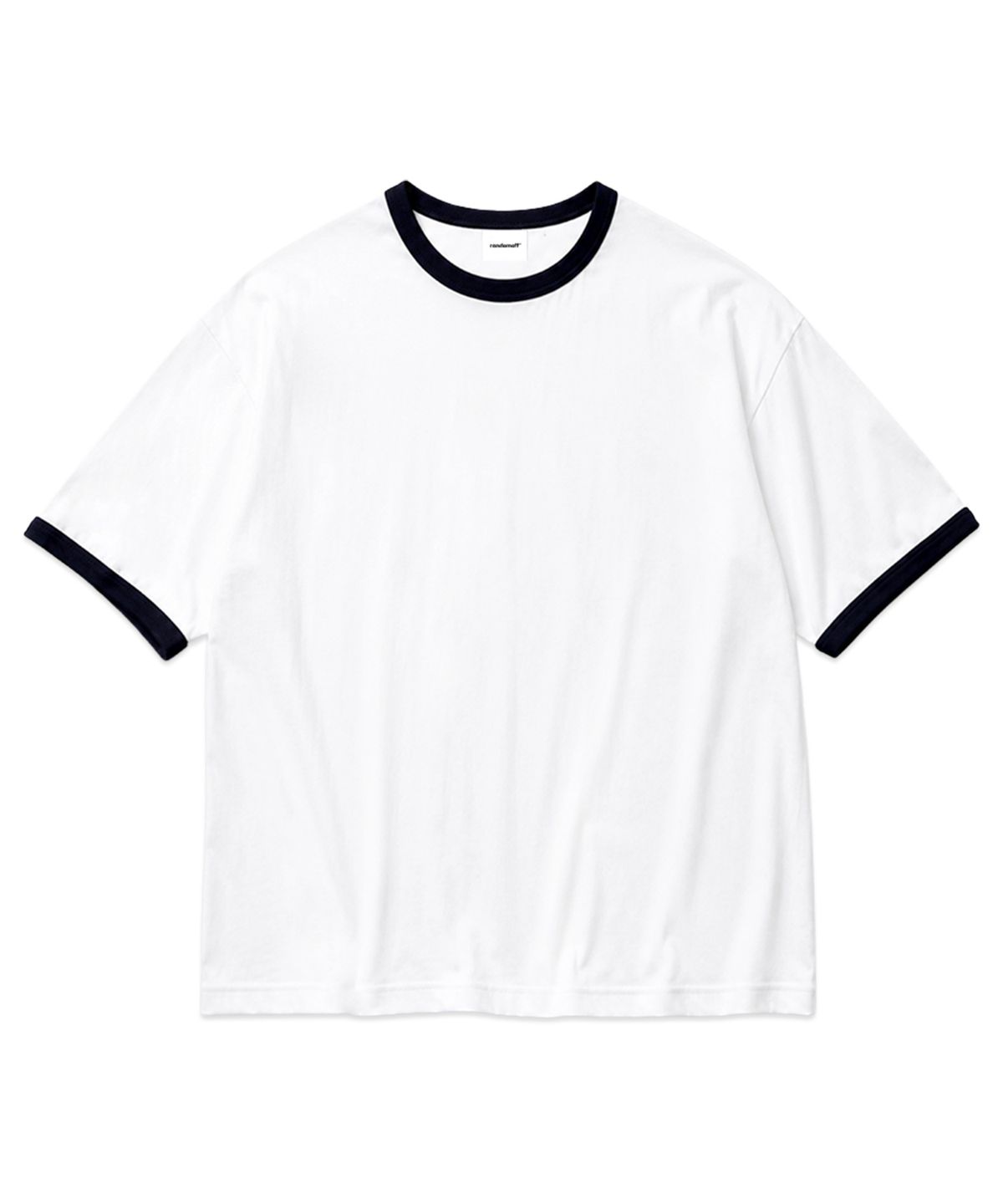 랜덤오프(RANDOMOFF) [Unisex] BASIC LINE RINGER T-SHIRT [WHITE]