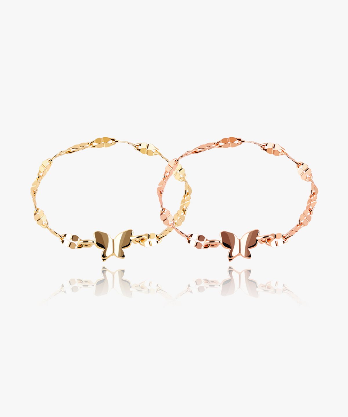 엘렌쥬얼리(HELENE JEWELRY) 14K 타이니 나비 클로버 체인 금 반지