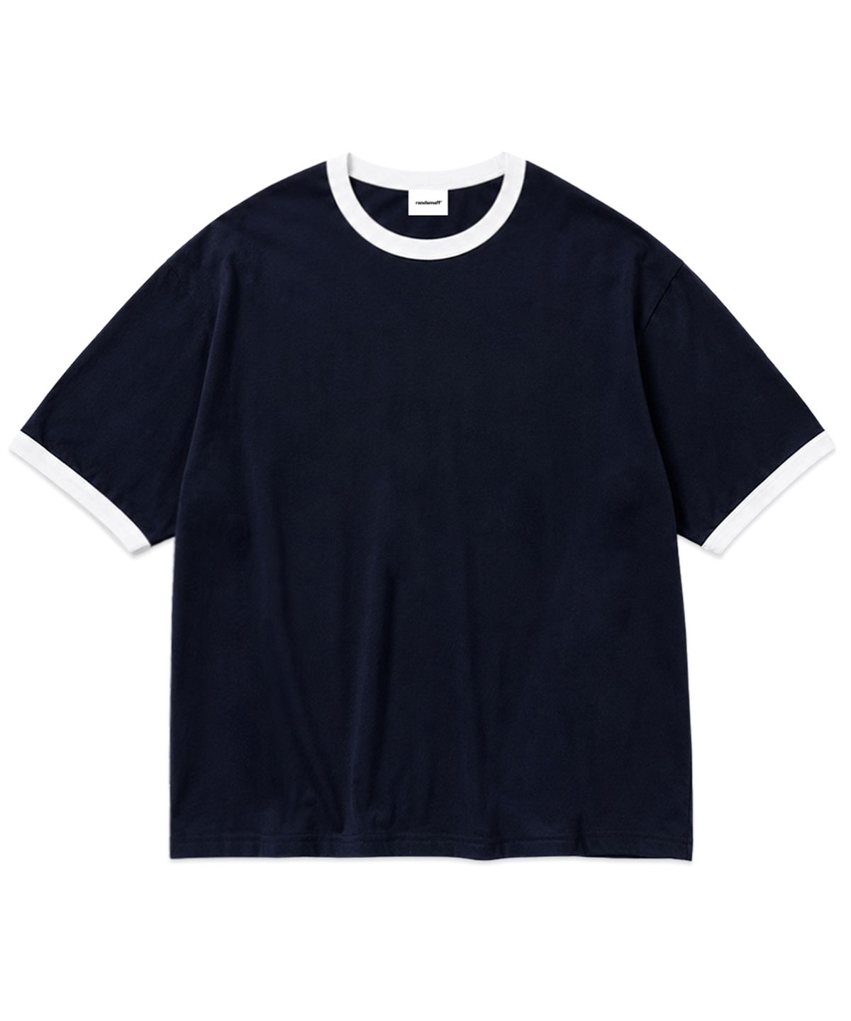 랜덤오프(RANDOMOFF) [Unisex] BASIC LINE RINGER T-SHIRT [NAVY]