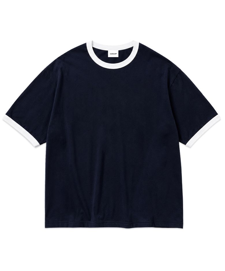 [Unisex] BASIC LINE RINGER T-SHIRT [NAVY]