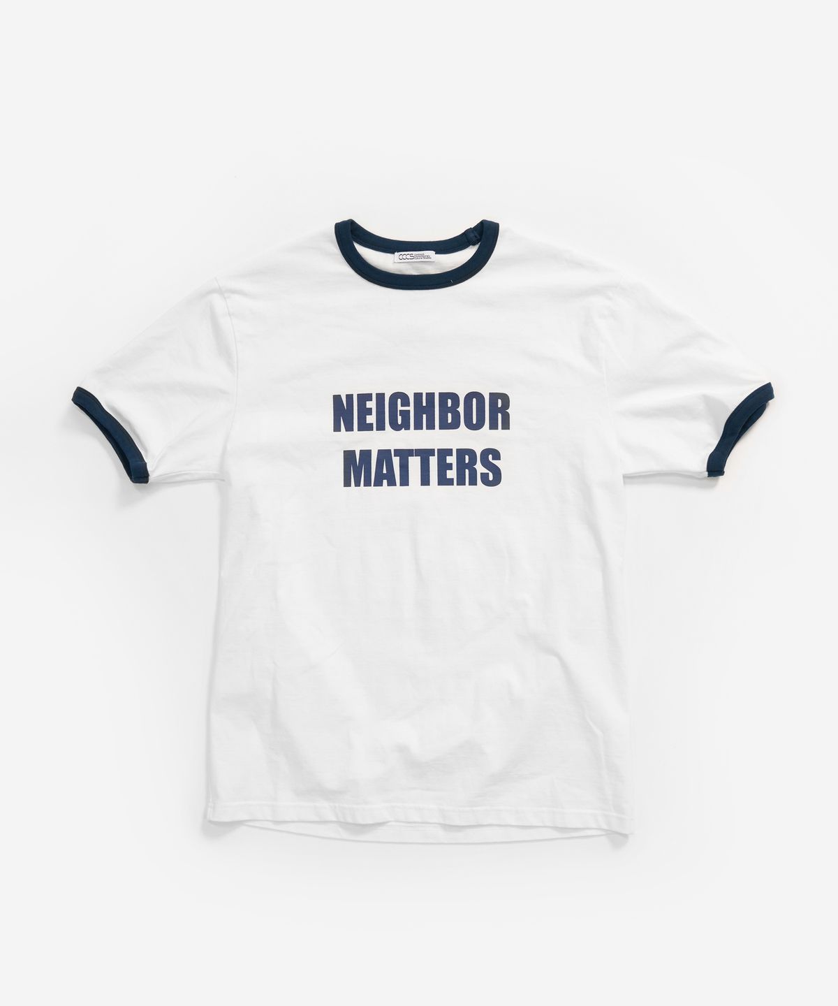 씨씨씨에스(CCCS) WHITE NEIGHBOR MATTERS RINGER T-SHIRTS