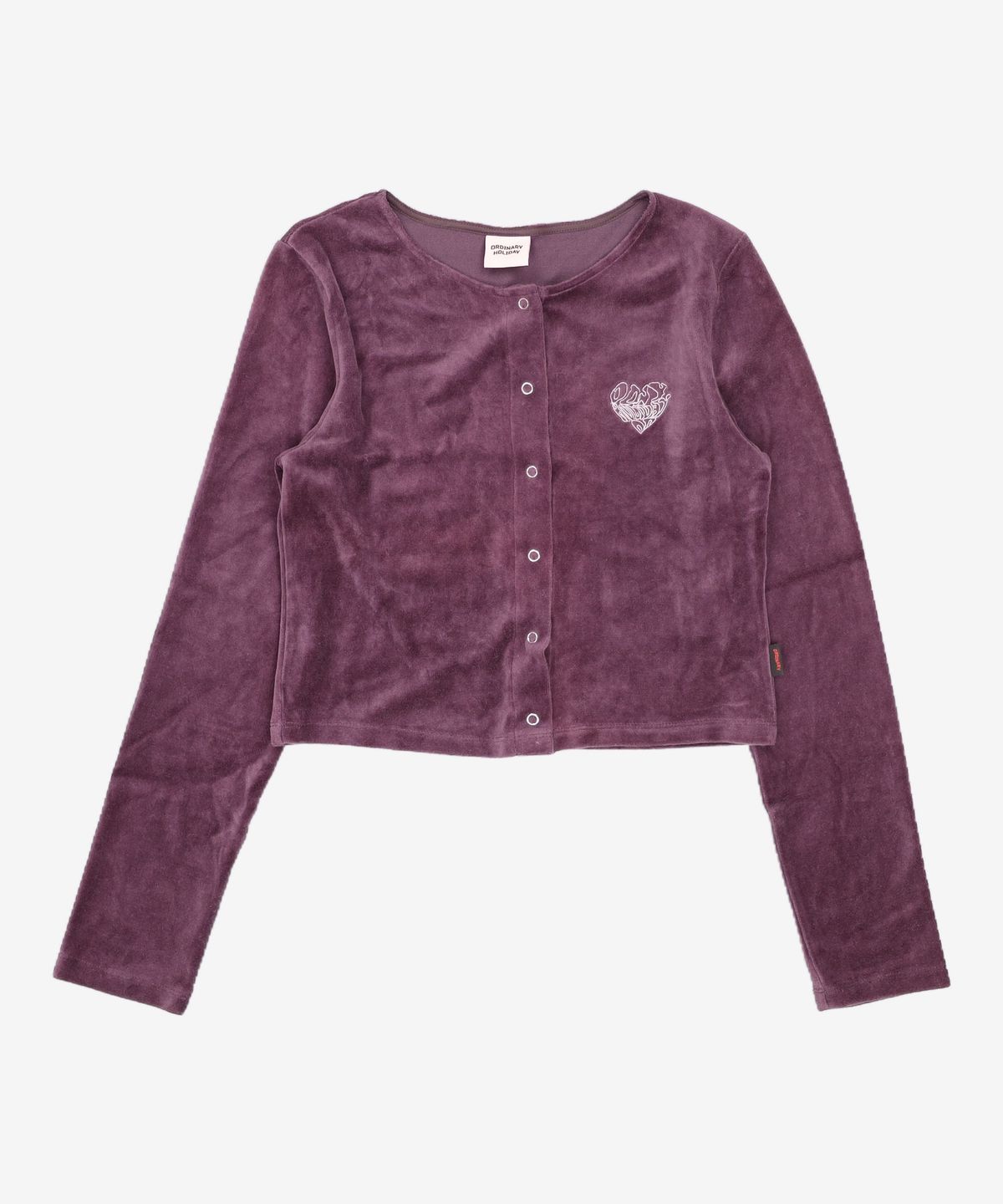 오디너리 홀리데이(ORDINARY HOLIDAY) 벨벳 미니 가디건 VELVET MINI CARDIGAN FREE