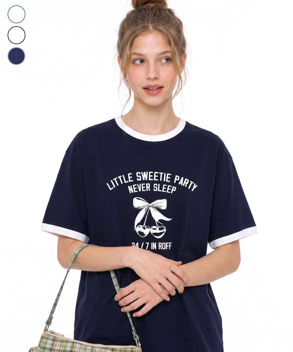 랜덤오프(RANDOMOFF) LITTLE CHERRY RINGER T-SHIRT (3color)