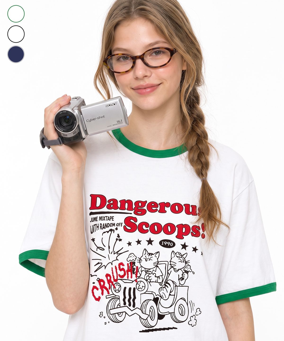 랜덤오프(RANDOMOFF) DANGEROUS SCOOP RINGER T-SHIRT (3color)