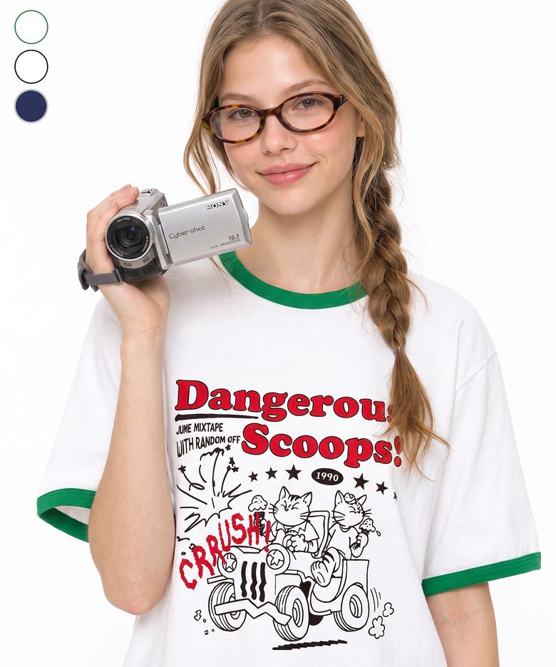 DANGEROUS SCOOP RINGER T-SHIRT (3color)
