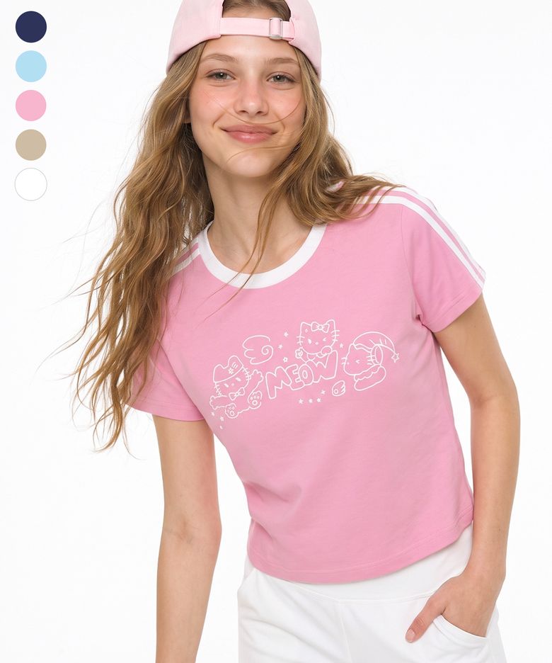 MEOW KITTENS TRACK CROP T-SHIRT (5color)