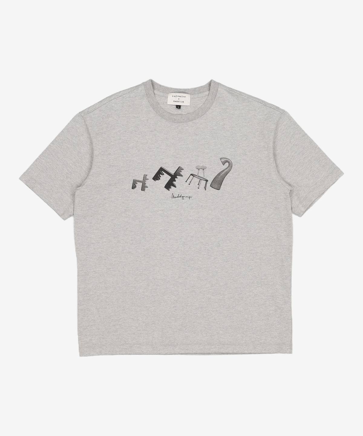 커스텀멜로우(CUSTOMELLOW) [muddycap x customellow] “baramgieok” half sleeve _CWTAM22482GYX M