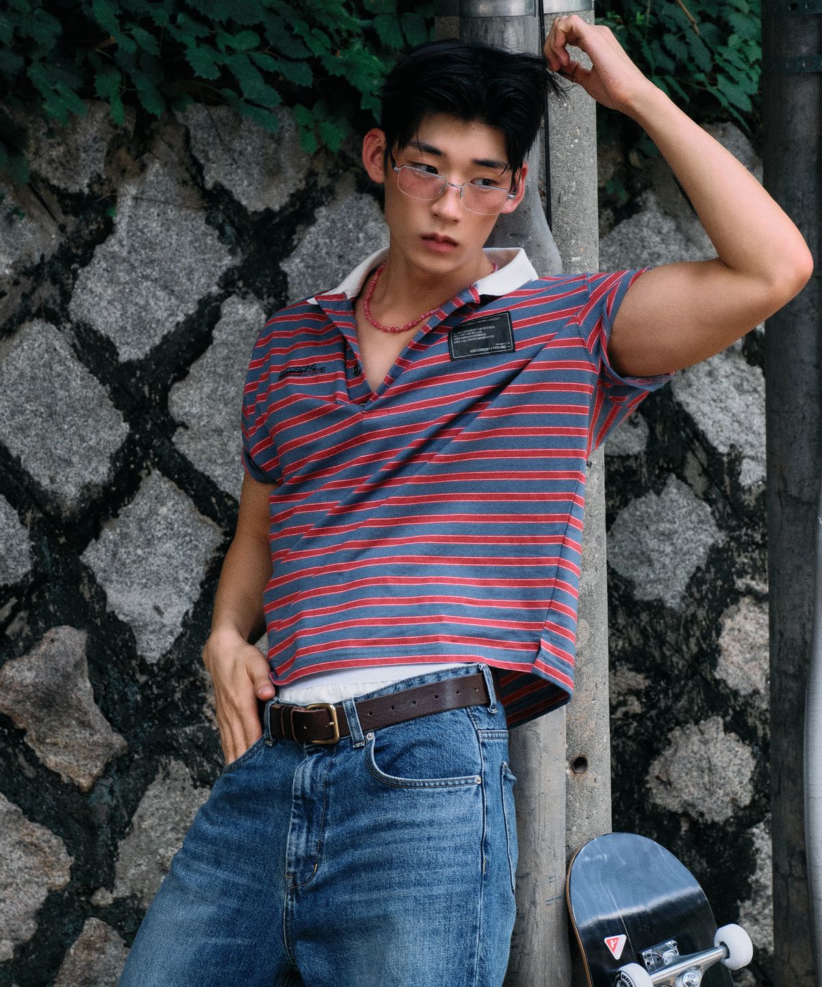 레코딩하우스(RECORDINGHOUSE) REC DIRTY POLO [TEAL ORANGE]