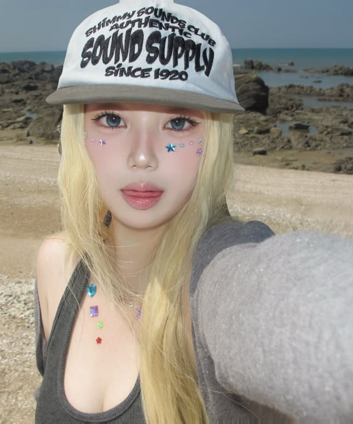 쉬미사운즈클럽(SHIMMY SOUNDS CLUB) SUPPLY 5P CAP [SKY/GRAY]