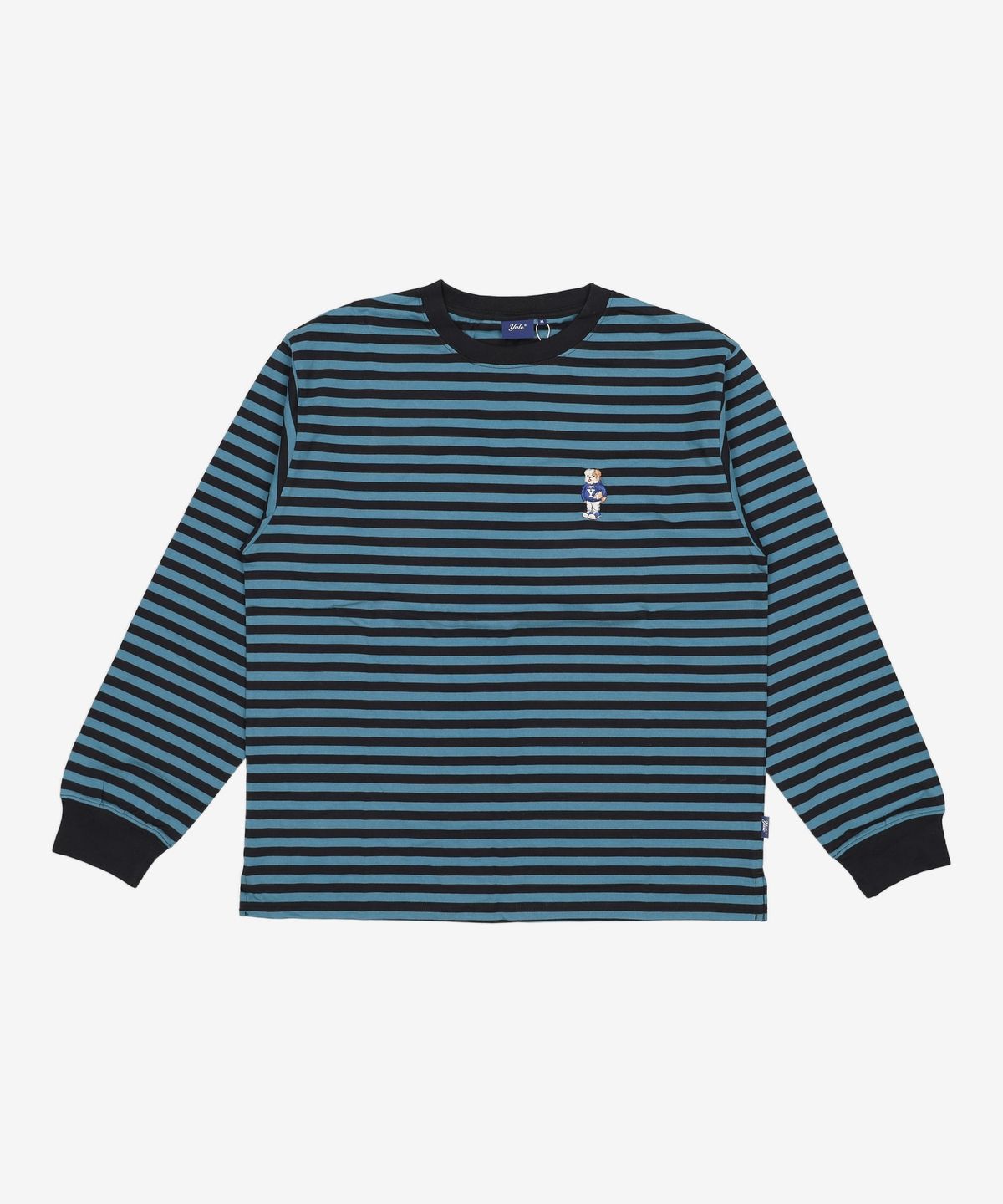 예일(YALE) EMBROIDERY UNIVERSITY DAN STRIPE LS BLACK / BLUE 2