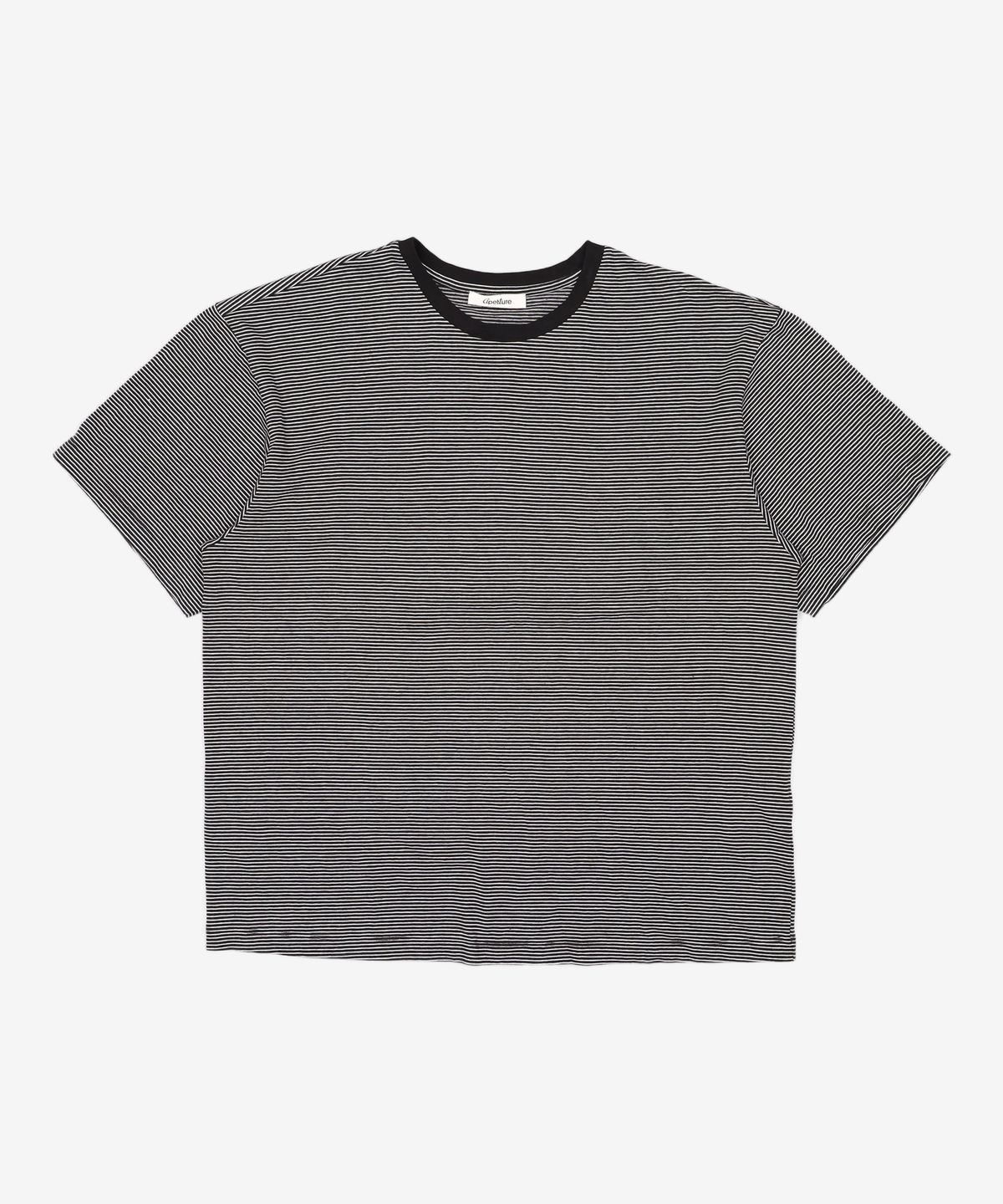 디애퍼처(THE APERTURE) Stripe Boxy TShirt  Black (TA5742A035) FREE