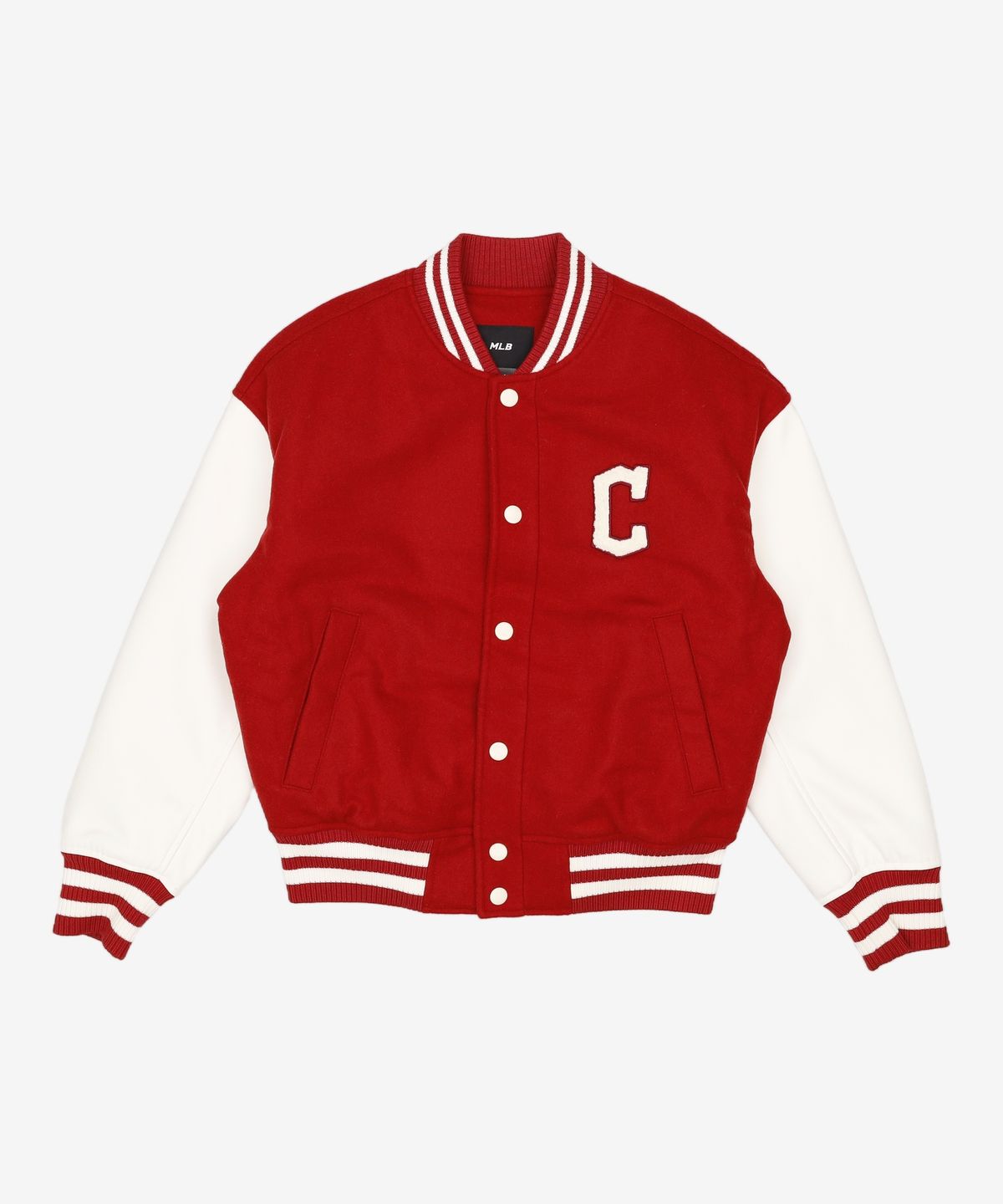 엠엘비(MLB) 울 베이직 소매배색 바시티자켓 CLE (Red) S
