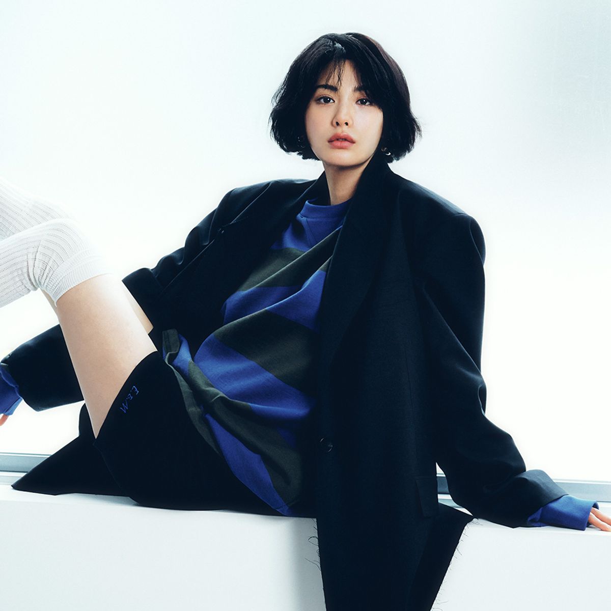 이비엠(EBM) 스트라이프 오버핏 티셔츠 EMP8WTS080
